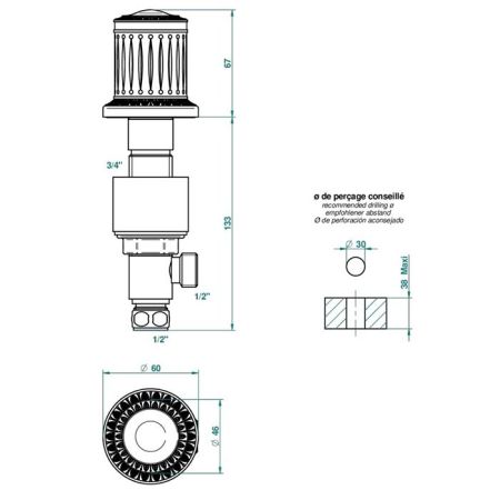 THG MALMAISON CRISTAL Вентиль смесителя для раковины, цвет Soft matt gold