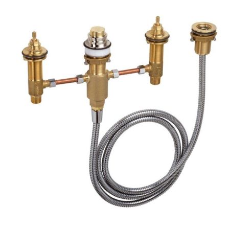 Внутренняя часть, Hansgrohe, назначение-смеситель для ванны и душа, стандарт подвода воды-1/2", не окрашен, с керамическими вентилями, на 4 отверстия, состоит из: скрытая часть, держатель для душа, шланг для душа, артикул 13244180