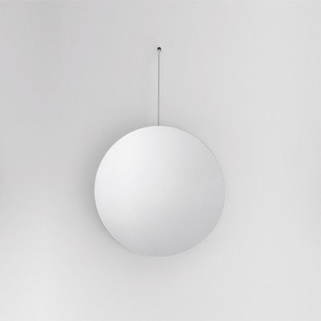 Agape Bucatini Круглое зеркало d50x75 см, на прозрачном держателе, цвет: матовый белый, артикул ABUC0178ZBTR