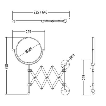 Devon Cavendish Зеркало настенное, раздвижное D=180мм, цвет: золото светлое, артикул WM22