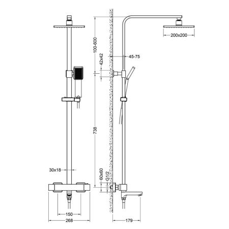 Душевая система Timo Tetra-Thermo SX-0169/00 с термостатом Хром, артикул SX-0169/00
