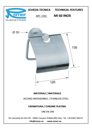 Minimal держ туал бум RR Mi60 INOX Minimal держ туал бум RR Mi60 INOX