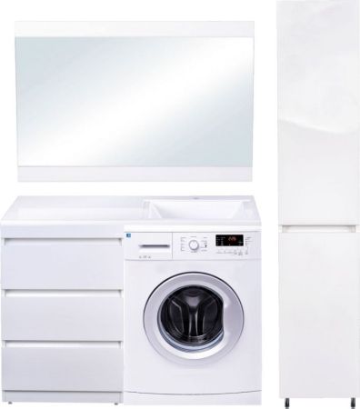 Тумба напольная "Даллас 120" (3 ящ.) Люкс белая, PLUS, артикул СС-00002272