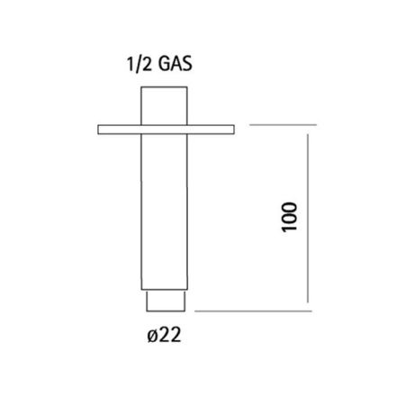CISAL XION Держатель верхнего душа 100 мм., потолочный монтаж, нерж сталь, артикул DS013551D1