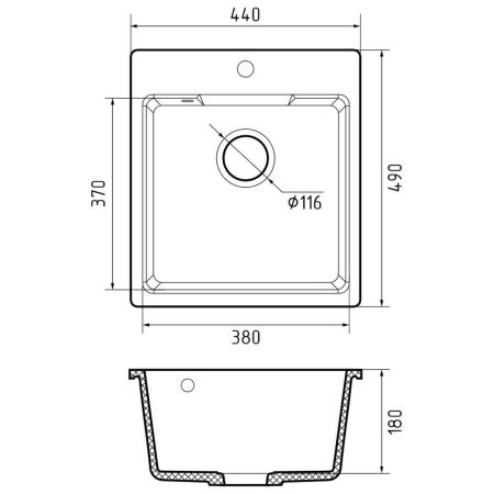 Кухонная мойка GranFest URBAN 644, серый, артикул 644 серый