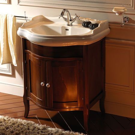 KERASAN Retro 69, раковина 69*52см с 1 отв., цвет: белый, артикул 104601*1