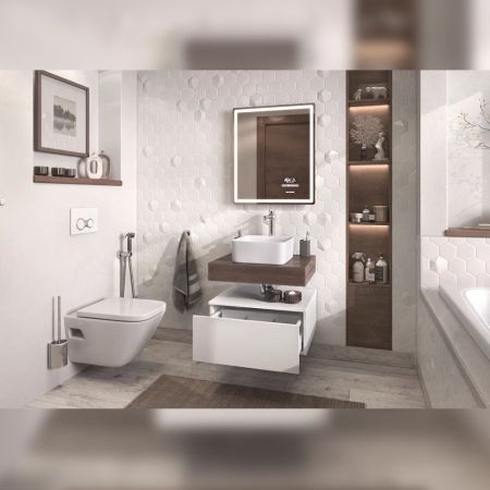 Тумба подвесная без столешницы Velvex Unit tp.UNI.60.1Y белый матовый, 60 см, артикул tp.UNI.60.1Y белый матовый