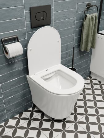 Унитаз подвесной Maretti Elio безободковый с микролифтом, EL10PBM64-844, белый, артикул EL10PBM64-844