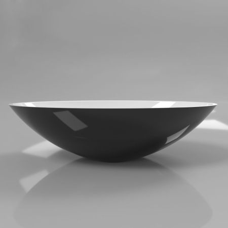 Умывальник WHITECROSS Aquamarine 56x35 (черный/белый глянец) иск. камень, артикул 0715.056035.10100