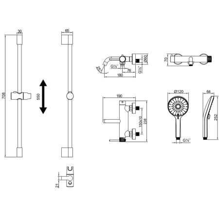 Смеситель Lemark Beluga для ванны (LMF-8022B-BRLG), артикул LMF-8022B-BRLG