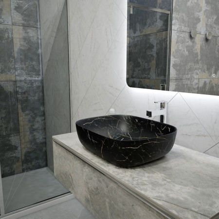 Раковина чаша Maretti FL13NS25-560MR, черный мрамор, артикул FL13NS25-560MR