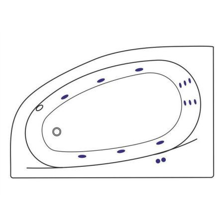 Ванна EXCELLENT Kameleon 170x110 (левая) "LINE" (хром), артикул WAEX.KML17.LINE.CR