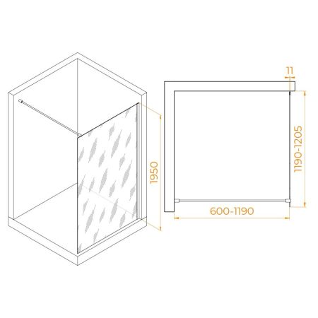 Душевая перегородка RGW WA-002 (Тонированное (Серое), 1200), артикул 35100212-31