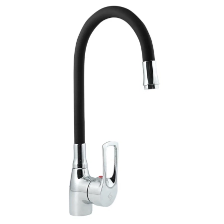 Смеситель для кухни с гибким изливом Славен СЛ-ОД-Ц2Ч, хром/черный