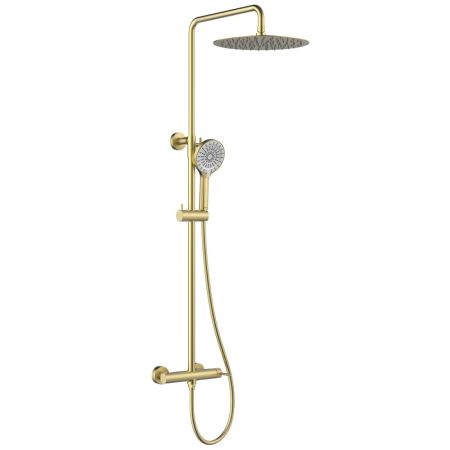 Смеситель Lemark Beluga для душа с регулируемой высотой штанги и лейкой верхнего душа «Тропический дождь» (LMF-8025B-BRLG), артикул LMF-8025B-BRLG