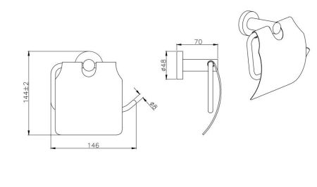 Бумагодержатель с крышкой AQUATEK, матовый черный AQ4009MB ВЕГА, артикул AQ4009MB