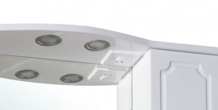 Зеркало со шкафом Bellezza Кантри 65 с подсветкой R Белое