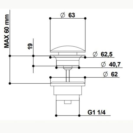 Bongio Complements Донный клапан clic-clac  1.1/4, цвет черный матовый, артикул 00079NE00