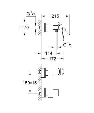 Смеситель для душа GROHE Sail Cube (23437000)