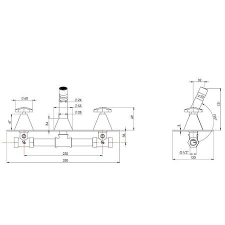Nicolazzi Star Смеситель биде встроенный , цвет хром (без внутр части), артикул 4816EXTCRA1
