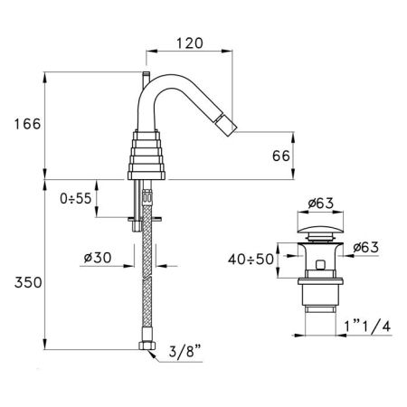 Stella Titian Смеситель для биде на 1 отверстие 3602MC/Bis, цвет: хром, артикул TT 00303 CR00