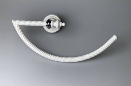 Stil Haus Giunone, полотенцедержатель - полукольцо, цвет хром - белый, артикул G07(03)