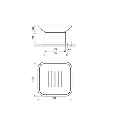 Мыльница настольная EXCELLENT Riko (хром)