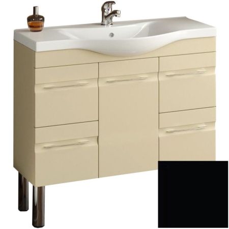 Тумба с раковиной SanVit Прима 90 kprim090 в цвете Ral витые ручки Черный глянец