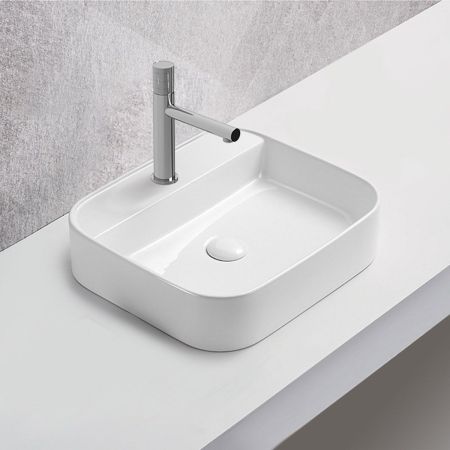 Раковина керамическая Vincea VBS-50550, 500*400*110, накладная, цвет белый, артикул VBS-50550