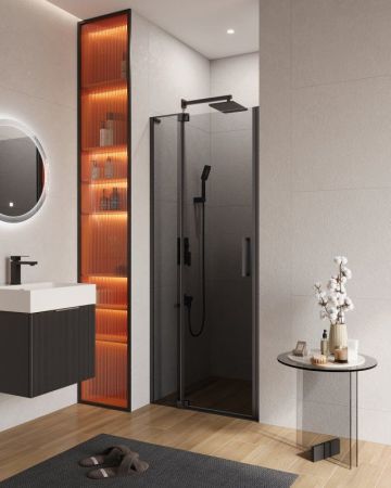 SLIDER-B-1-80/90-GRIGIO-GM Душевая дверь, артикул SLIDER-B-1-80/90-GRIGIO-GM