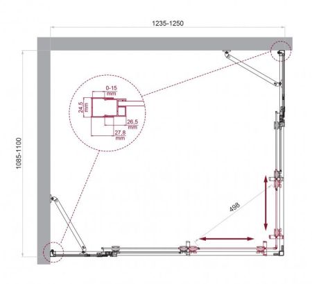 Душевой уголок BELBAGNO LUCE-AH-22 арт. LUCE-AH-22-120/100-P-Cr, артикул LUCE-AH-22-120/100-P-Cr