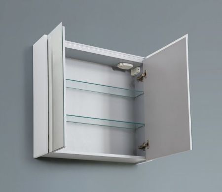 Зеркальный шкаф с двумя распашными дверьми с LED подсветкой дверей CEZARES 84218