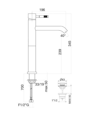 Смеситель для раковины Fiore XENON 44NN5288, черный