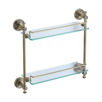Полка стеклянная S-005822C Savol, бронза