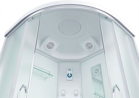 Душевая кабина Erlit Comfort ER4510P 100x100 с гидромассажем. задняя стенка Белая стекло матовое, артикул ER4510P-C3