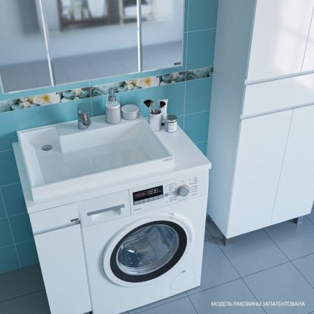 Раковина над стиральной машиной "Юпитер 800*500" левый, ш/гл без кронштейнов