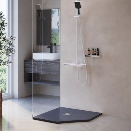 Душевой поддон трапеция RGW ST/T-G Графит (800x800), артикул 16155088-02