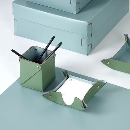 ADJ Подставка для бумажных блоков, 10x10xH4 см., цвет: эвкалипт/небесный, артикул 105.60/50