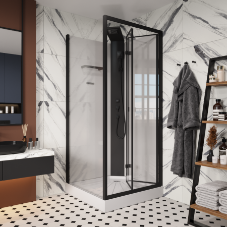 Кабина BELLA901B душевая без крыши Cerutti SPA (90x90x215-225)