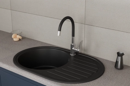 Смеситель для кухонной мойки с гибким изливом RUSH Siple (SI7335-60Black), артикул SI7335-60Black