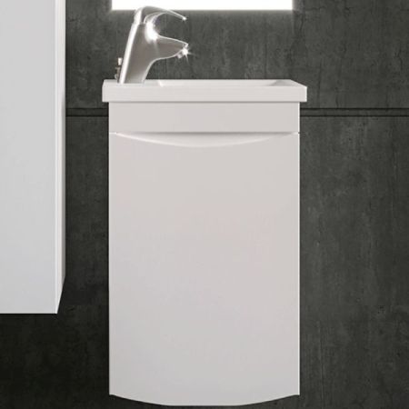 Тумба под раковину Бриклаер Вега 40 подвесная Белый глянец