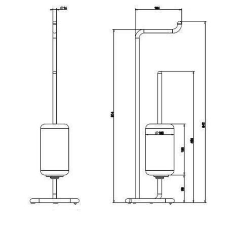 Gessi Goccia Стойка с держателем для туалетной бумаги и ершиком, напольная, цвет: белый