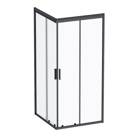 W90G-403-090BT Душевое ограждение Gem Square Slide 90x90 стекло прозрачное, профиль черный матовый,, артикул W90G-403-090BT