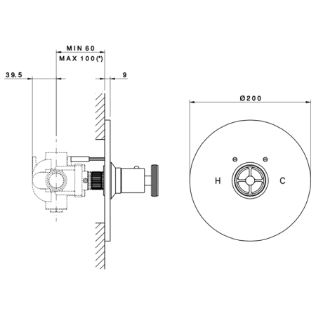 Nicolazzi Termostatico Внешняя часть встраиваемого смесителя, 3/4” без запорного вентиля, цвет: хром