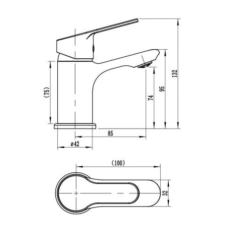 Смеситель для раковины Voda AQ26, хром