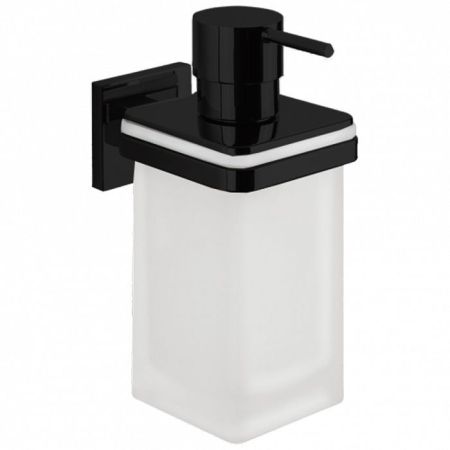 Colombo Basic Q Дозатор для жидкого мыла, настенный, цвет: чёрный матовый/матовое стекло, артикул B9337.NM-VAN
