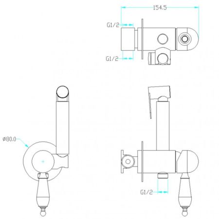 Гигиеническая лейка со смесителем IMPERIALE 435