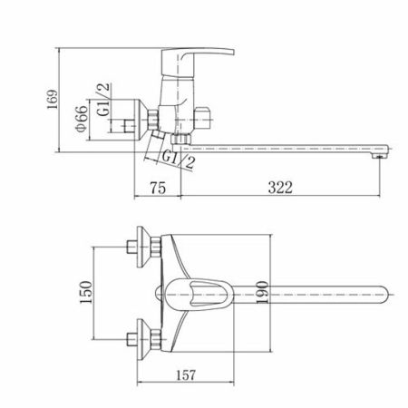 Смеситель для ванны FASHUN A2265, хром