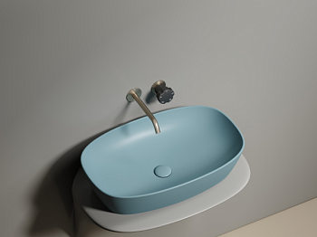 Умывальник чаша накладная овальная (цвет Зеленый Матовый) Элемент (Element) 610x385x140мм