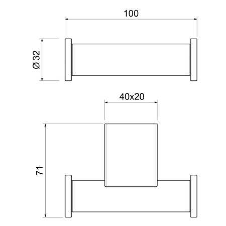 Крючок двойной Timo Luiro золото матовое (18512/17), артикул 18512/17